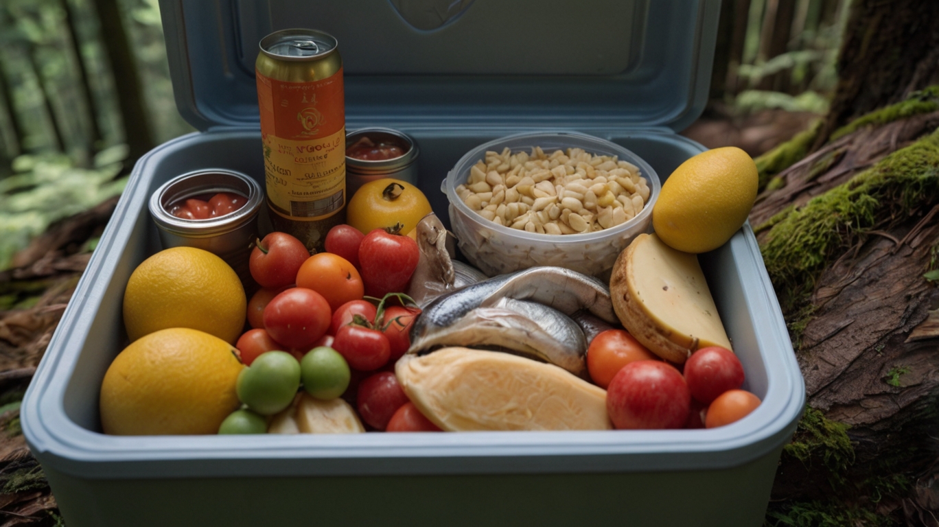 Essen kühlen beim Camping in der Kühlbox